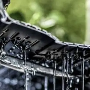 Gutter Clean Pro gutter guard with Vortex technology draining high volumes of water during heavy storms for improved gutter performance