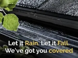 Alu-Rex aluminum gutter protection system managing rainwater during storm